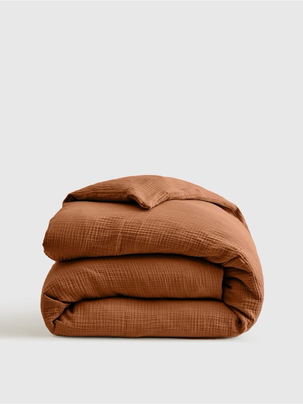 Quince Organic Cotton Airy Gauze Duvet Cover - Full/Queen - Color: Terracotta